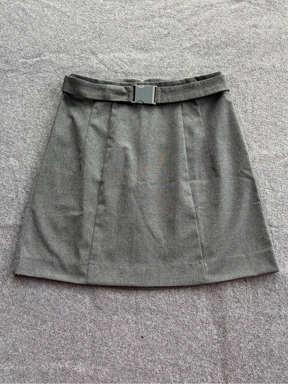 Worthington Charcoal Mini Skirt Buckle Belt A-line Preppy Business Career Autumn